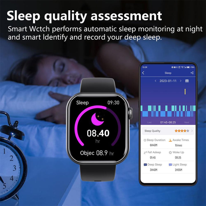 Skanto | Blutzucker Blutdruck Blutsauerstoff Schlafmonitor Wasserdichte Smartwatch