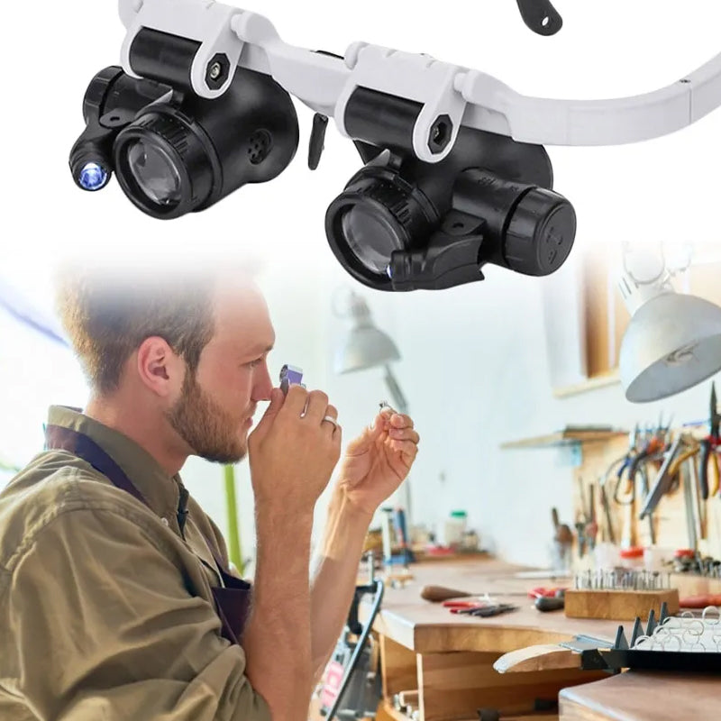 Skanto | Lupenbrille mit LED-Lichtern für beide Augen