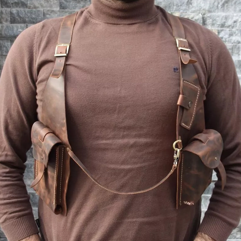 Skanto | Mittelalterliche Steampunk Retro Umhängetasche mit Riemen