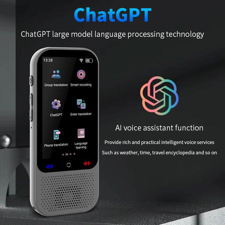 Skanto | S80 Pro Tragbarer Sprachübersetzer – 138 Sprachen Sprachübersetzung, 16 Offline-Modi & ChatGPT-Integration