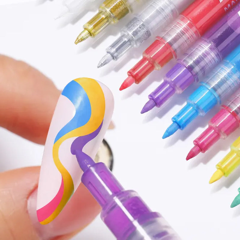 Skanto | 12-farbiger ultradünner gebogener Nagelstift