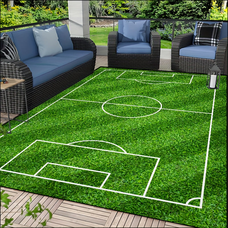 Skanto | SoccerPlay | Rutschfester, waschbarer Teppich für Wohn- & Schlafzimmer