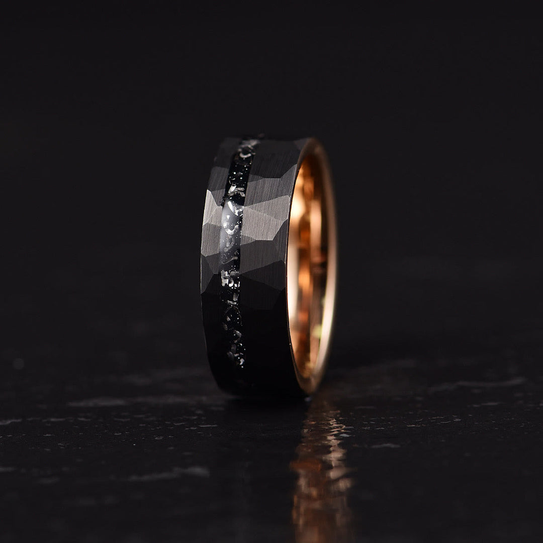 Ares – 8mm Schwarzer Turmalin Wolframkarbid-Ring