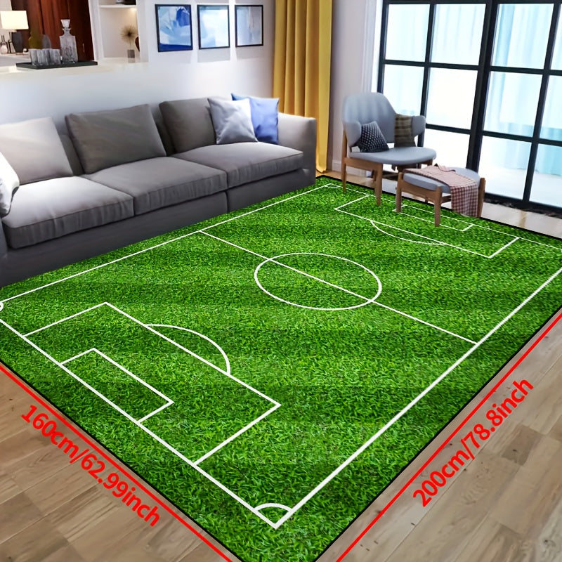 Skanto | SoccerPlay | Rutschfester, waschbarer Teppich für Wohn- & Schlafzimmer