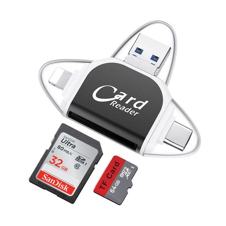 Skanto | 4-in-1 Universal SD TF Kartenleser mit mehreren Anschlüssen