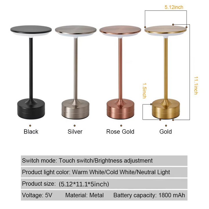 Skanto | USB wiederaufladbare LED-Tischlampe mit Touch-Sensor