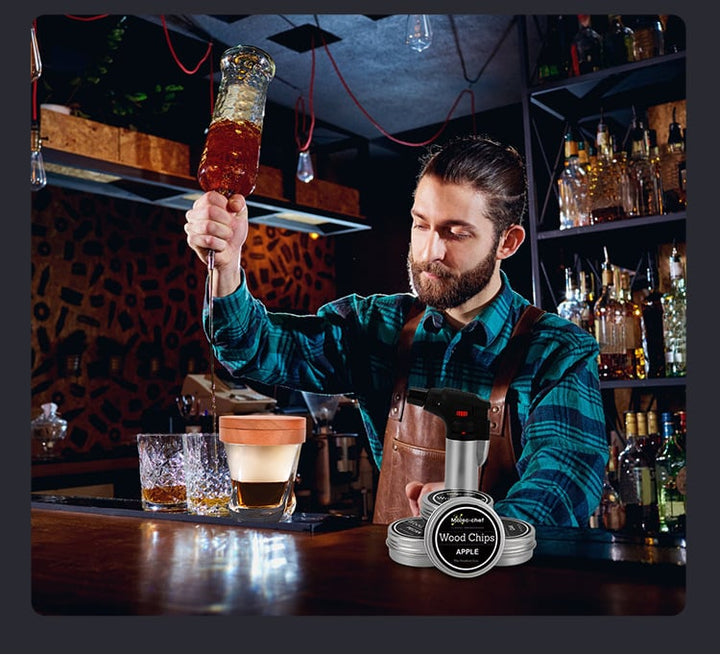 Skanto | Cocktail-Räuchergerät mit 8 Geschmacksrichtungen – Bourbon Whiskey Geschenke für Männer