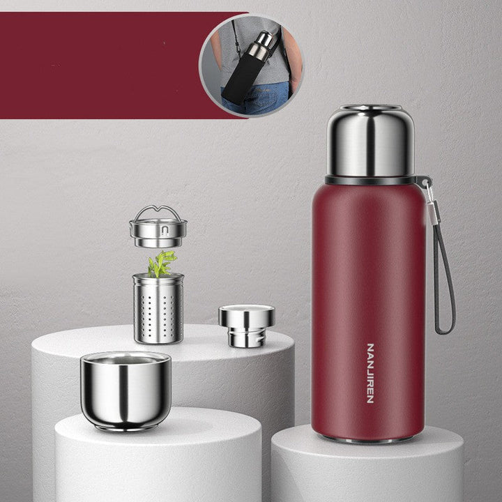 Skanto | Isolierte Thermos-Wasserflasche, mit Teesieb & Weithalsöffnung, für Kaffee, Tee & Kaltgetränke