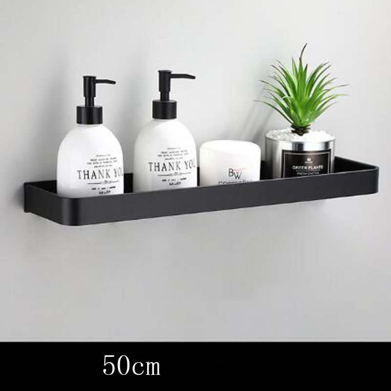 Skanto | Schwarzes Badezimmerregal aus Weltraum-Aluminium zur Wandmontage