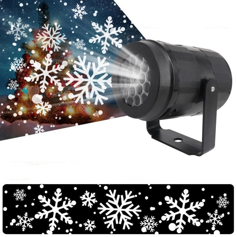 Skanto | LED-Schneeflocken-Weihnachtsprojektor-Lichtshow – Wasserdichte Außenlampe mit 16 Mustern