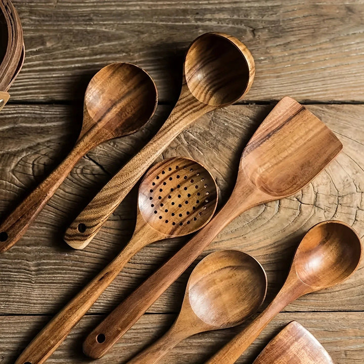 Skanto | NordicWood Küchenutensilien-Set – Nachhaltige & stilvolle Kochwerkzeuge für jede Küche