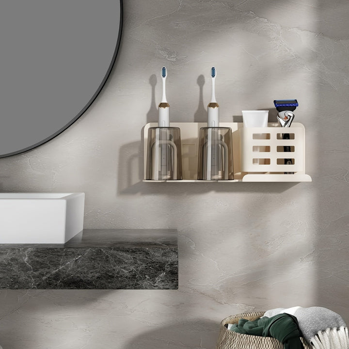 Skanto | BristleHub Wandmontierter elektrischer Zahnbürstenhalter – Aluminium-Badezimmer-Organizer mit Ablauflöchern