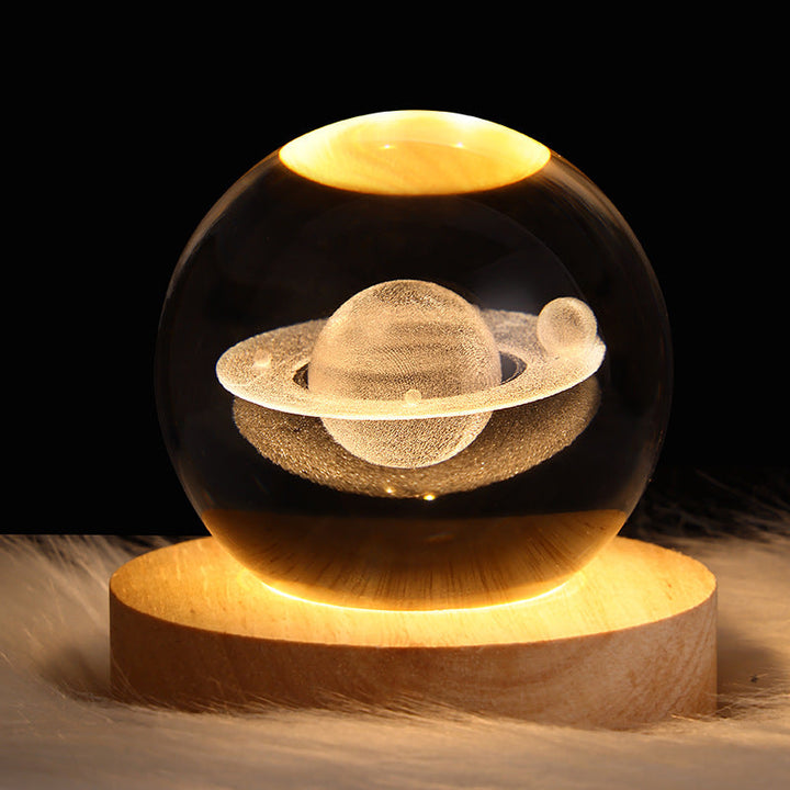 Skanto | LED Galaxy Nachtlicht Kristallkugel Tischlampe 3D Planet Mond Lampe Schlafzimmer Heimdeko für Kinder Party Geburtstagsgeschenke