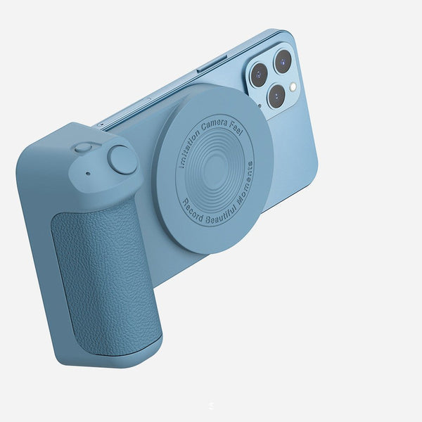 Skanto | Griply Magnetische Handyhalterung mit kabellosem Laden – Anti-Vibrations-Handgriff für stabile Aufnahmen