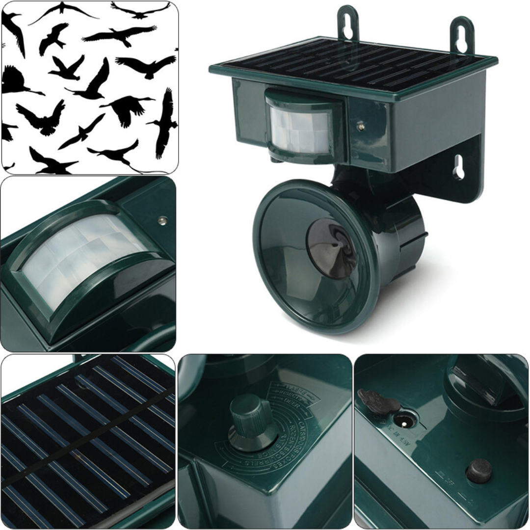 Skanto | TerraGuard – Wetterfester Solar-Vogelschreck mit PIR-Bewegungssensor und natürlicher Klangabschreckung