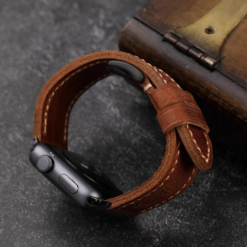 Handgefertigtes Vintage Leder-Apple-Watch-Armband