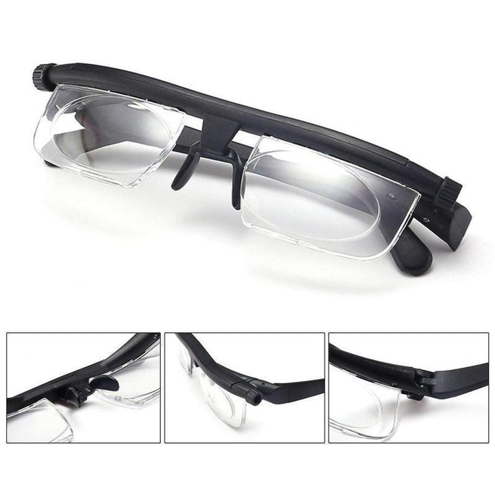 Fokussierbare Lesebrille Unisex | Einstellbare Zoom-Linse | Schwarz