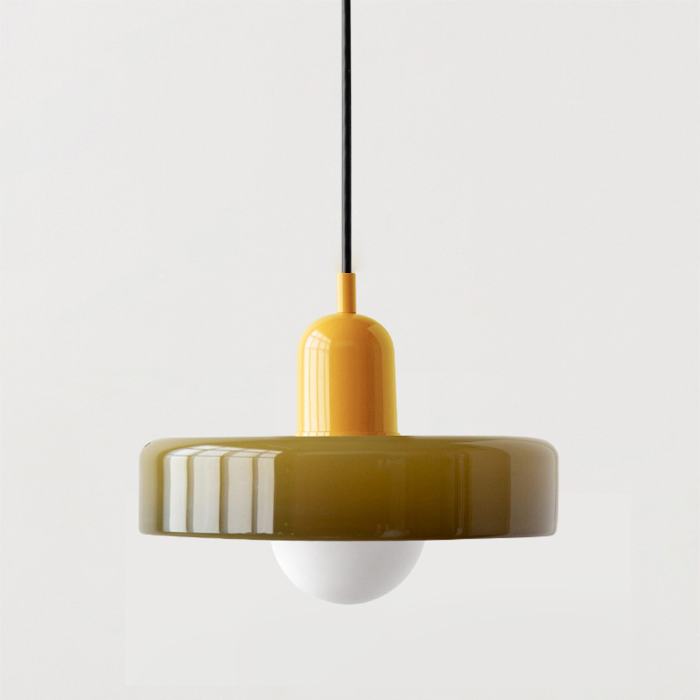 Skanto | Pendelleuchte aus farbigem Glas – Elegante Hängelampe im Bauhaus-Stil für Wohn- & Esszimmer