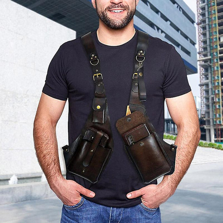 Skanto | Mittelalterliche Steampunk Retro Umhängetasche mit Riemen