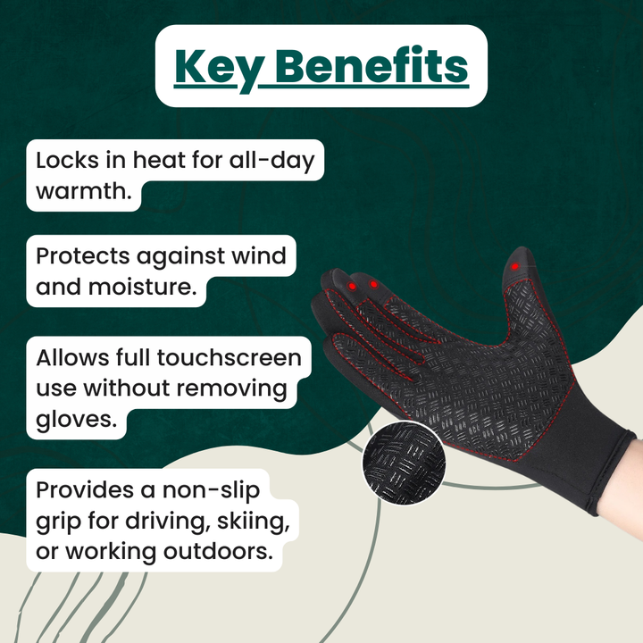 Skanto | Wasserdichte Handschuhe: Thermische Touchscreen-Handschuhe | Radfahren, Golf, Raynaud und Wintersport