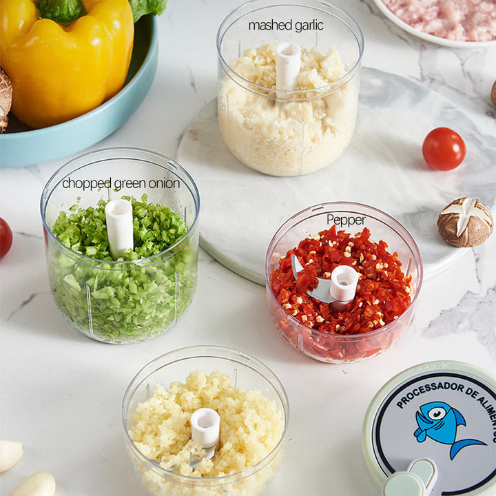 Skanto | Tragbarer Manueller Schneller Knoblauch- und Gemüseschneider