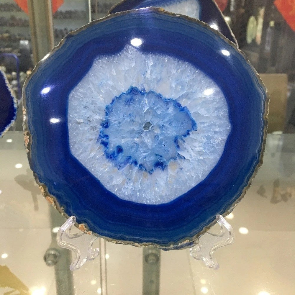 Skanto | Blaue Achat-Kristallscheibe