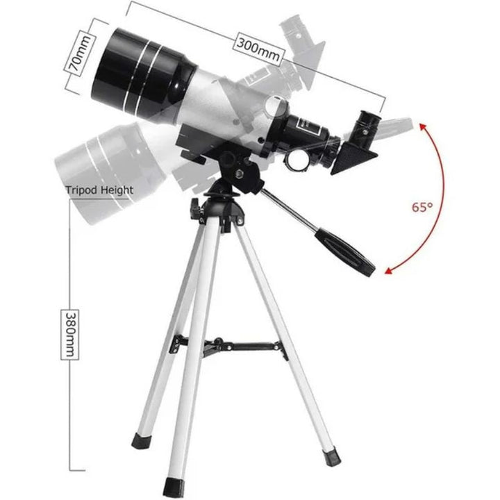 Skanto | Professionelles astronomisches Teleskop | 70mm Öffnung, 300mm Brennweite & einfacher Aufbau für Sternenbeobachtung und Naturerkundung