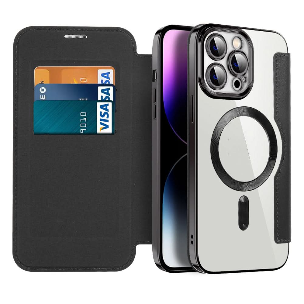 Skanto | Magnetische Leder-Klapphülle für iPhone 11–14 Serie
