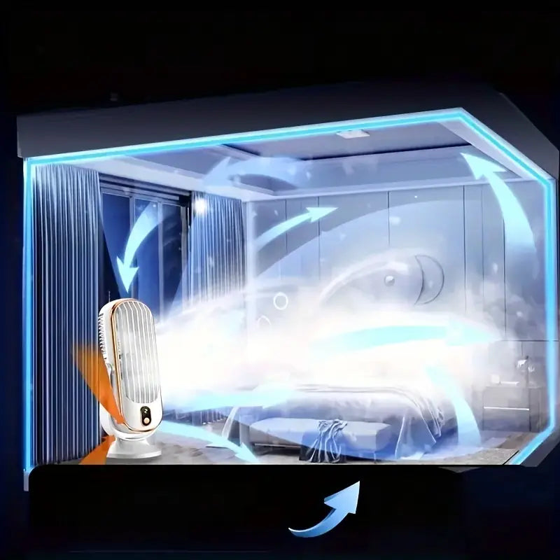 Skanto | Tragbare Mini-Klimaanlage mit USB-Ladefunktion – 5 Geschwindigkeiten & 720° Rotation