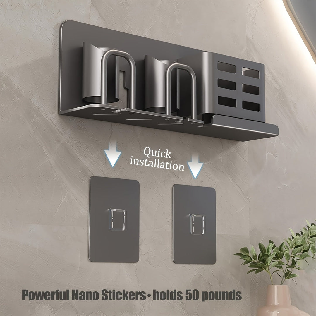 Skanto | BristleHub Wandmontierter elektrischer Zahnbürstenhalter – Aluminium-Badezimmer-Organizer mit Ablauflöchern