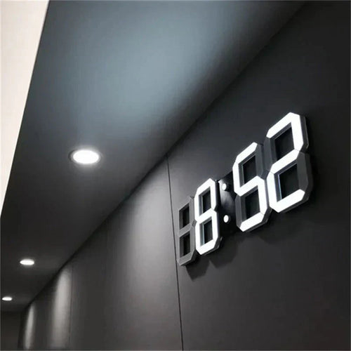 Skanto 3D LED Wanduhr | Moderne Digitaluhr | Dimmbares LED Licht | Stilvolle Wanddekoration