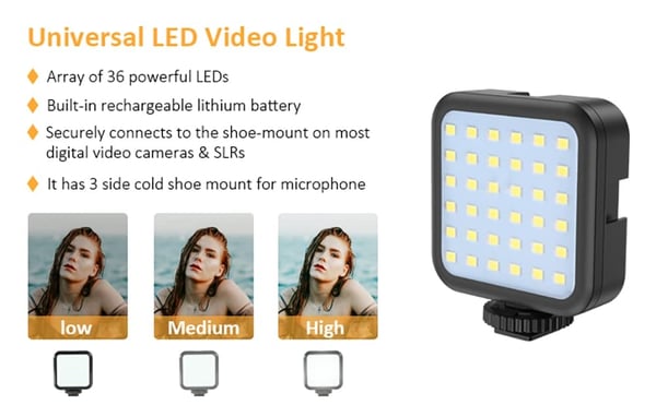 Skanto | Professionelles Video-Mikrofon-Kit mit Ständer und LED-Videoleuchte