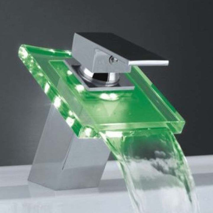 Skanto | 1-Hebel Waschtischarmatur 1-Loch Kupfer-Waschbeckenarmatur mit LED-Beleuchtung