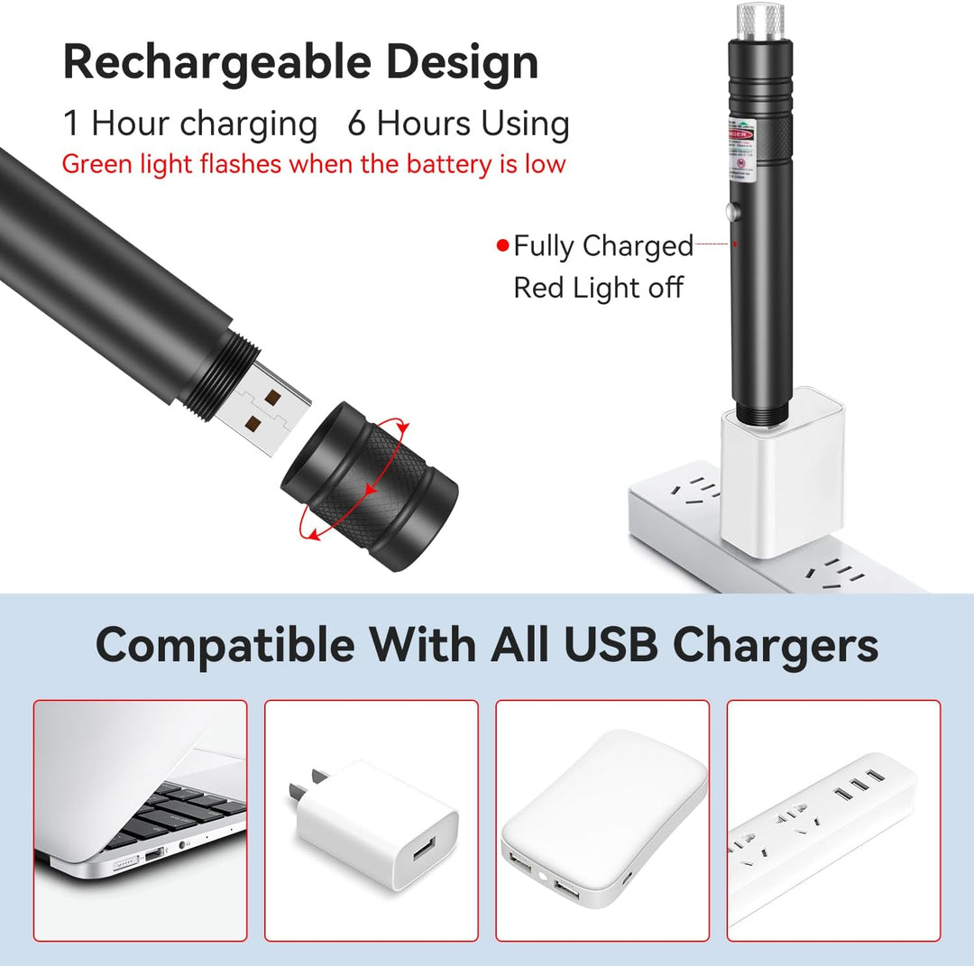 Skanto | Wiederaufladbarer grüner Laserpointer Outdoor Metall-Taschenlampe