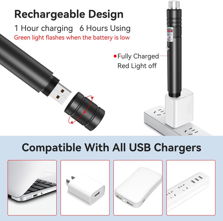 Skanto | Wiederaufladbarer grüner Laserpointer Outdoor Metall-Taschenlampe