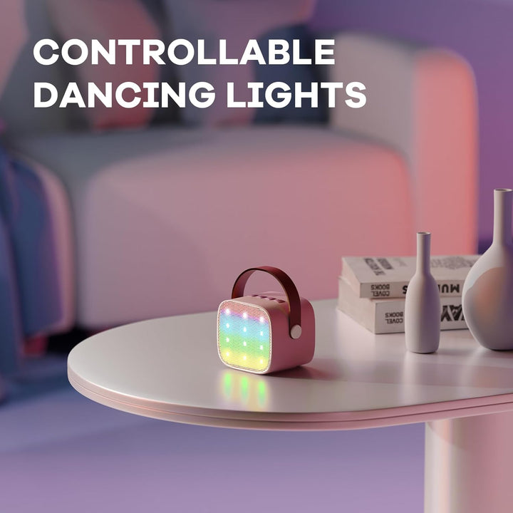 Skanto | Tragbare Mini-Karaoke-Maschine mit Bluetooth-Lautsprecher und 2 kabellosen Mikrofonen – Veylo