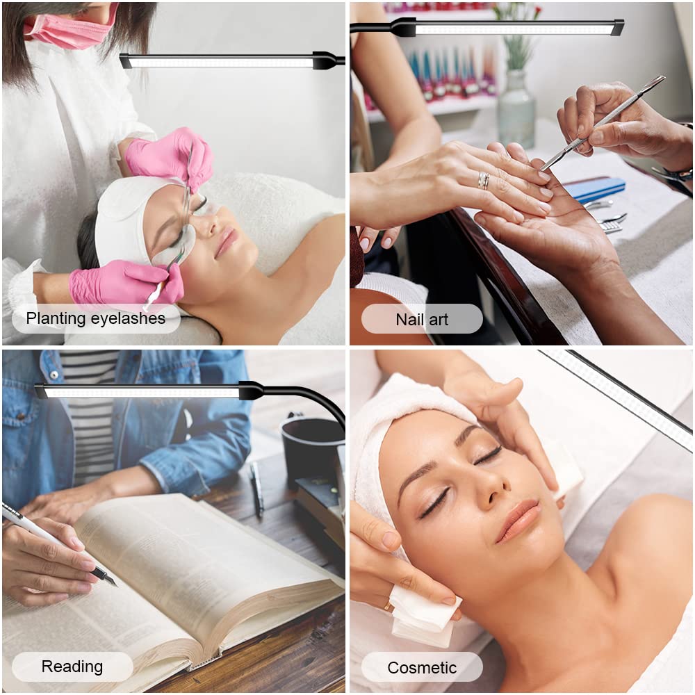 Skanto | Jcotton Verstellbare Schwanenhals-LED-Stehlampe für Wimpernverlängerungen & Make-up – Schwarz 01