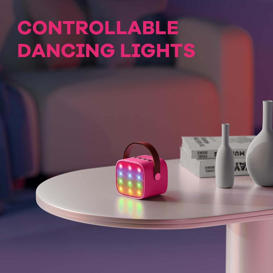 Skanto | Tragbare Mini-Karaoke-Maschine mit Bluetooth-Lautsprecher und 2 kabellosen Mikrofonen – Veylo