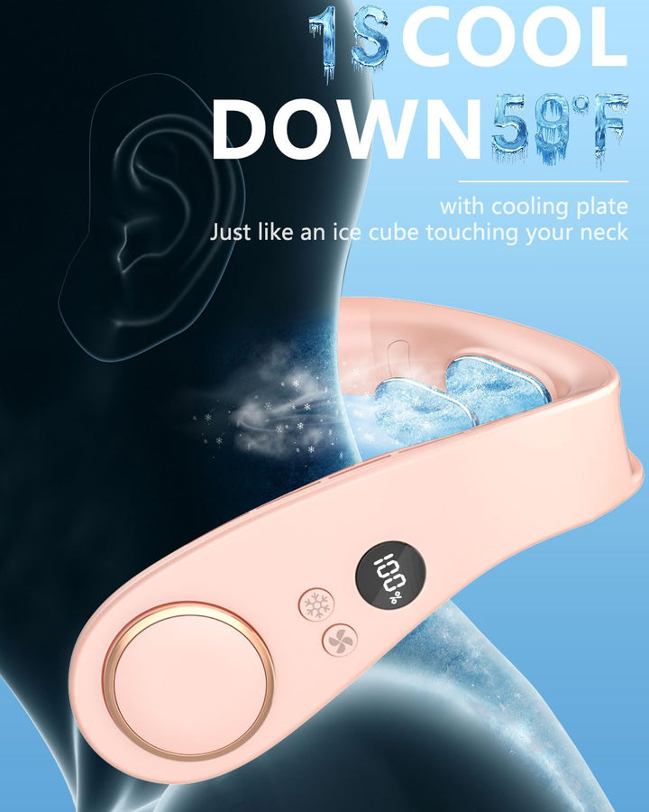Skanto | Neck Cooler Pro – Bladeless Nackenventilator mit Kühlplatte und LED-Anzeige