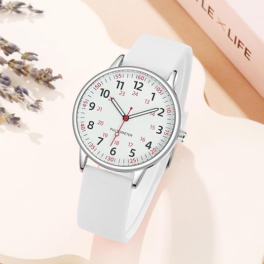 Skanto | Stilvolle Clip-Uhr für Damen – Wasserdichte Silikon-Fob-Uhr in eleganten Farben