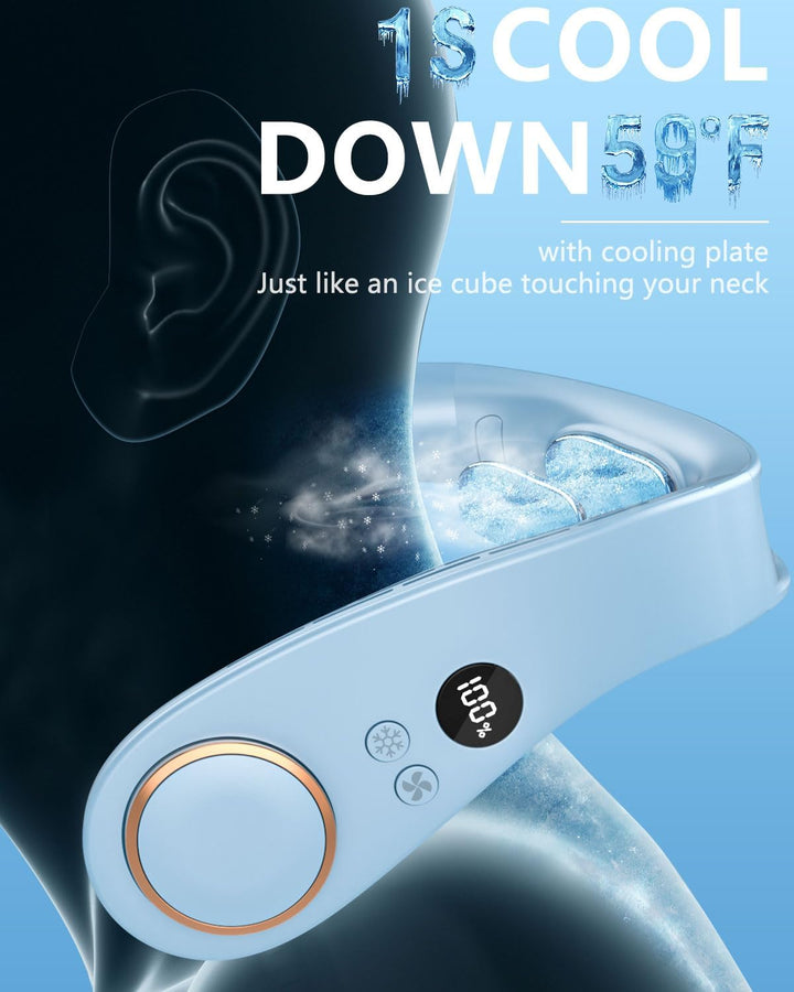 Skanto | Neck Cooler Pro – Bladeless Nackenventilator mit Kühlplatte und LED-Anzeige