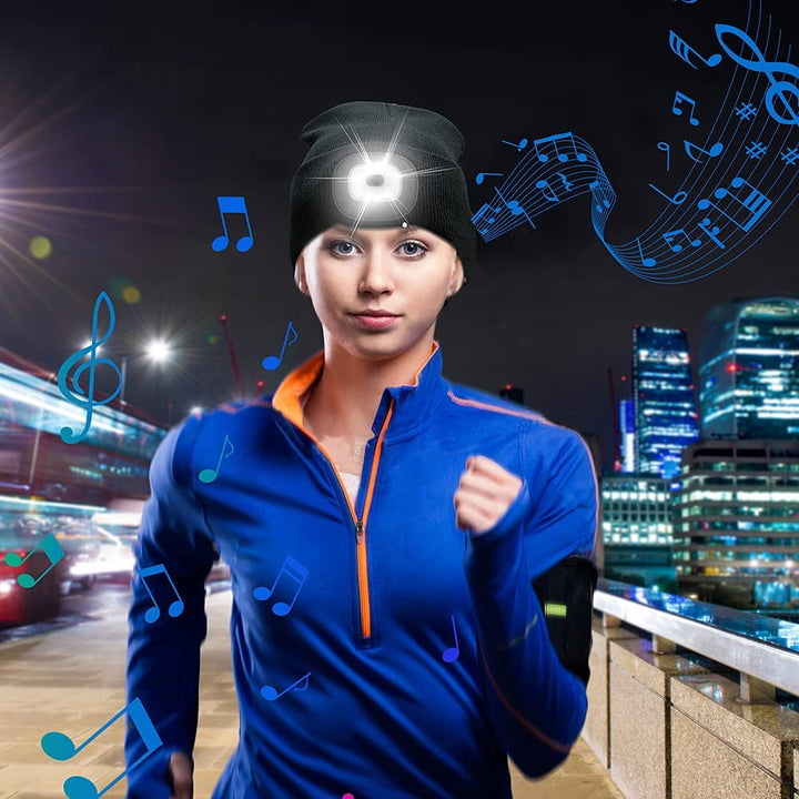 Bluetooth Mütze mit Licht Drahtlose Kopfhörer
