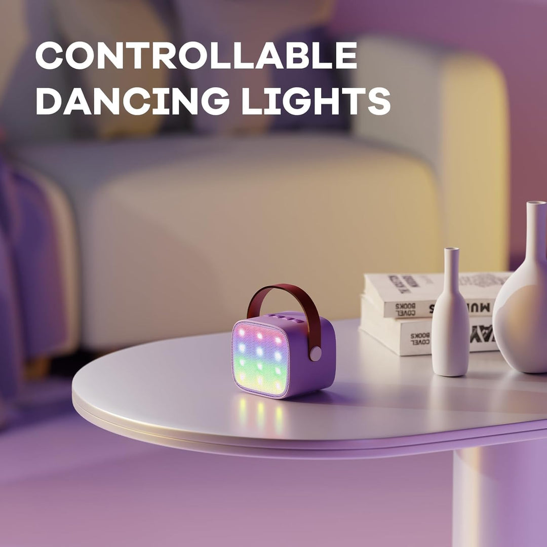 Skanto | Tragbare Mini-Karaoke-Maschine mit Bluetooth-Lautsprecher und 2 kabellosen Mikrofonen – Veylo