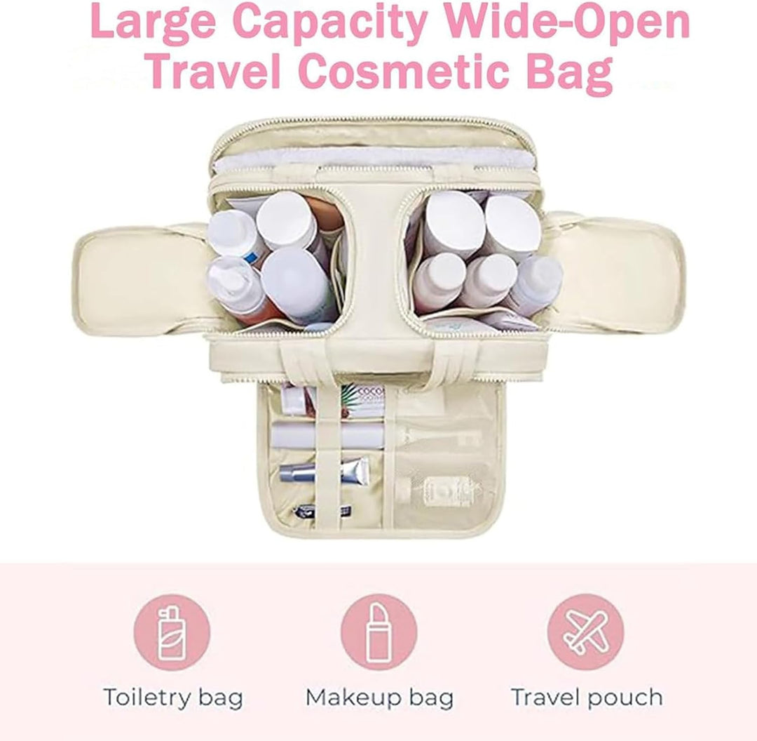 Skanto | 4-in-1 Puffy Kulturbeutel für Damen – Großer Reise-Make-up- & Hautpflege-Organizer