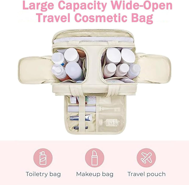 Skanto | 4-in-1 Puffy Kulturbeutel für Damen – Großer Reise-Make-up- & Hautpflege-Organizer