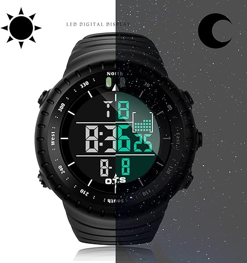 Skanto | Henry Wasserdichte Digitale Sportuhr für Herren – Stoßfest, taktisch & LED-beleuchtete Outdoor-Uhr