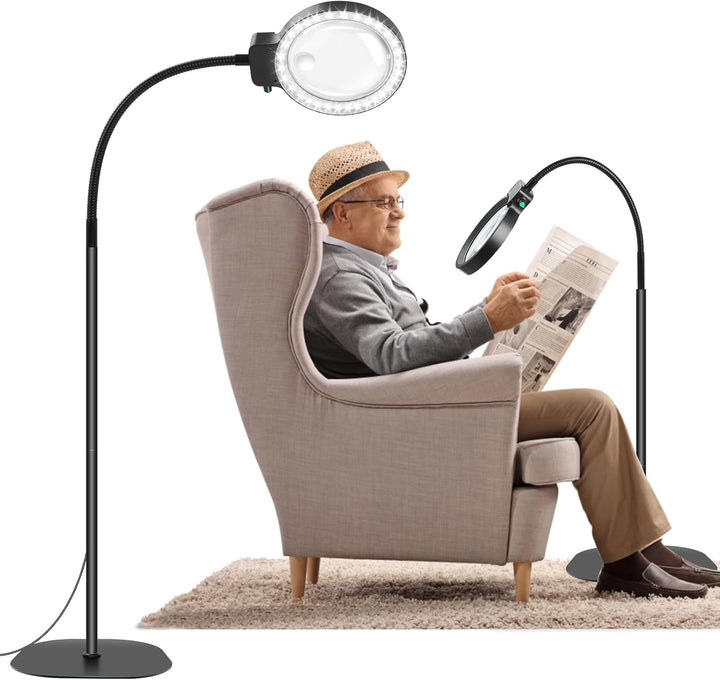 Skanto | Ganzseiten-Lupe mit LED-Licht – Freihändige Lesehilfe für Bücher, Basteln & Hobbys