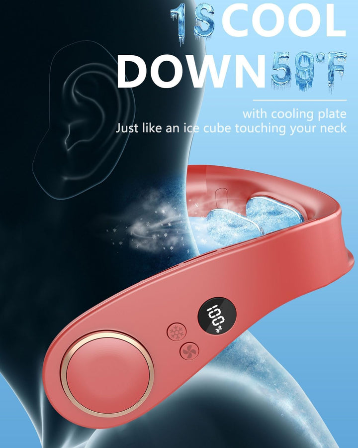 Skanto | Neck Cooler Pro – Bladeless Nackenventilator mit Kühlplatte und LED-Anzeige