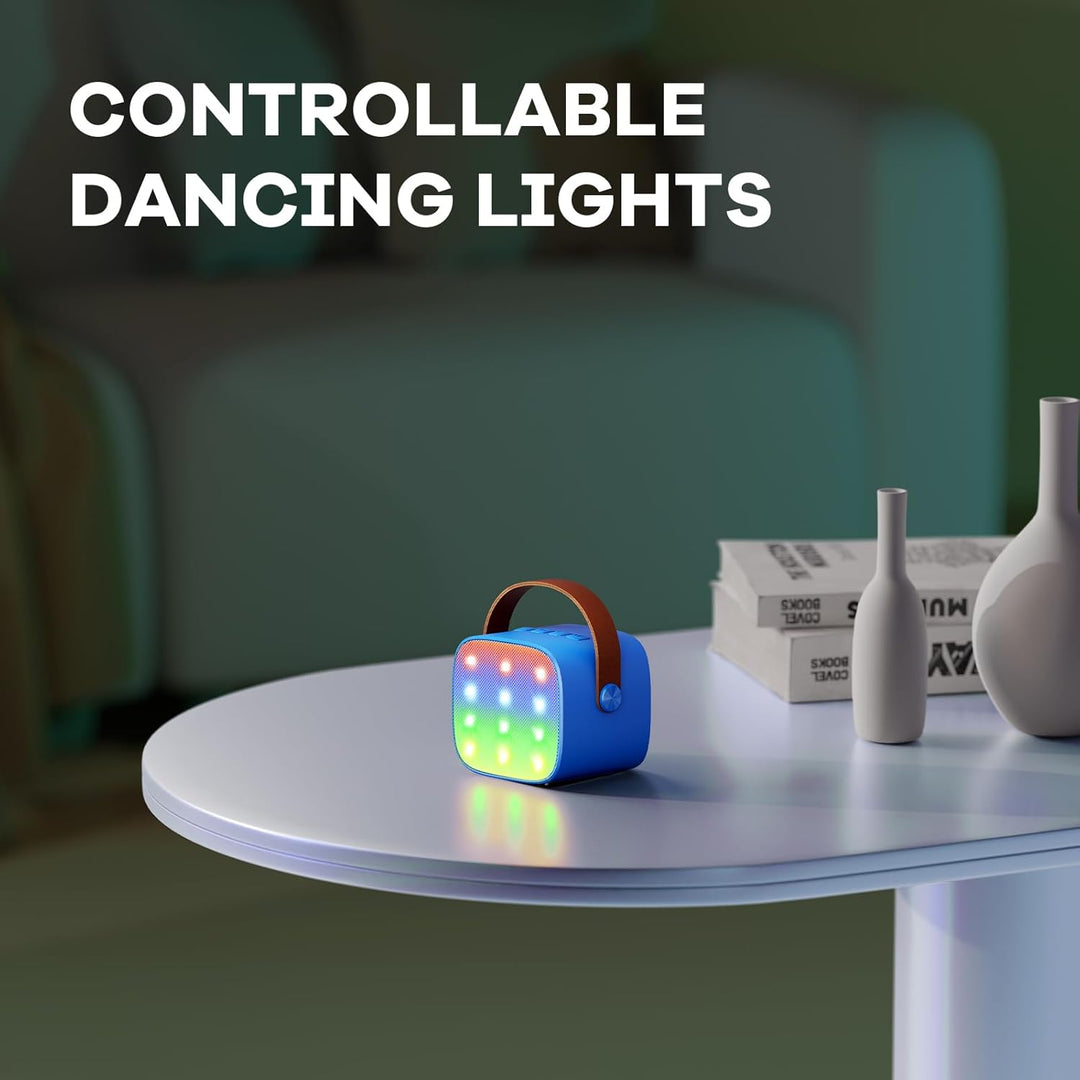 Skanto | Tragbare Mini-Karaoke-Maschine mit Bluetooth-Lautsprecher und 2 kabellosen Mikrofonen – Veylo