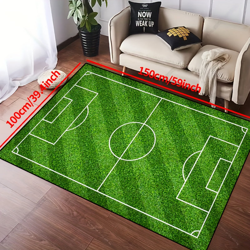 Skanto | SoccerPlay | Rutschfester, waschbarer Teppich für Wohn- & Schlafzimmer